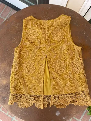 ZARA Sans souci mustard blouse thumbnail 2