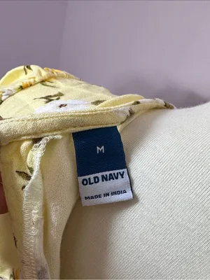 Old Navy Yellow Floral Mini Dress with White Blossoms thumbnail 3