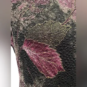 N Touch Vintage 90s Whimsygoth Autumn Fall Moody Artsy Witchy Leaf Stretch Top thumbnail 2