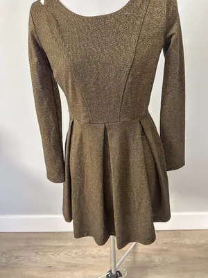 Urban Outfitters Cooperative Gold Shimmer Mini Dress thumbnail 10