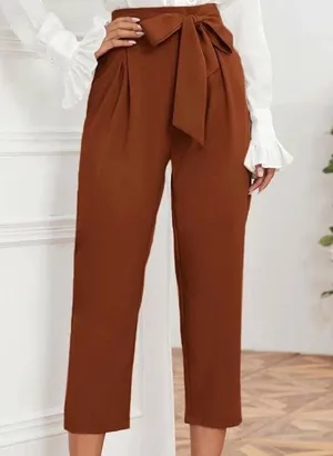 NWT Rust Bow Tie Pants Brown Size M thumbnail 3