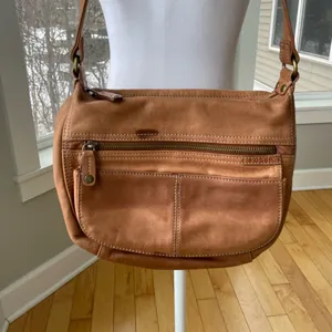 Fossil Cognac Tan Leather Shoulder Bag Purse Y2K thumbnail 3