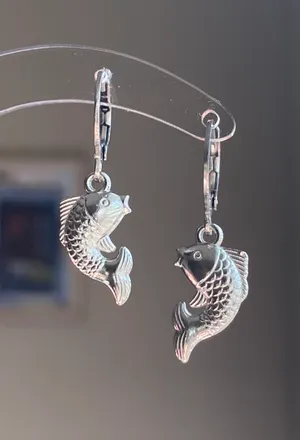Handmade fully stainless steel koi fish simple earrings🌀🐟 thumbnail 2