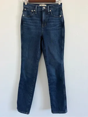 Madewell The Perfect Vintage Jeans 23 Myers Wash Dark Blue High Rise Straight thumbnail 2