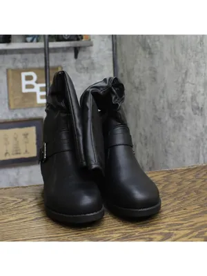 NWT Journee Collection Womens Stormy Boot Faux Leather Slouch Black 8M thumbnail 8