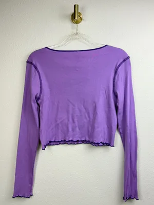 Hot Topic x Olivia Rodrigo NWT Lilac Fairy Graphic Long-Sleeve Crop Top Size L thumbnail 4