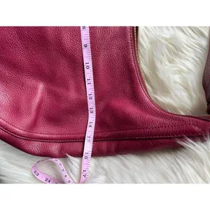 Michael Kors Leather Hobo Bag in Burgundy thumbnail 6