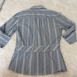 Y2K 90s Womens Blue/White Strip Button Down Sz L Cotton Retro Resort Tomato Girl thumbnail 2