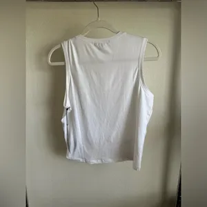 ZOBHA White Sleeveless Women's Top with tie in front. thumbnail 8