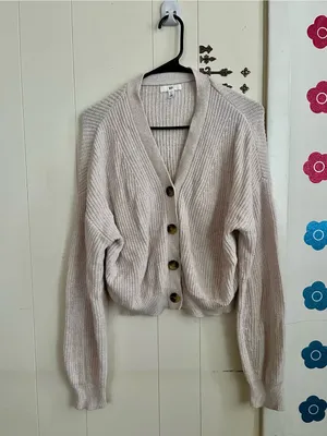 bp Neutral Ribbed Button-Down Cardigan thumbnail 2