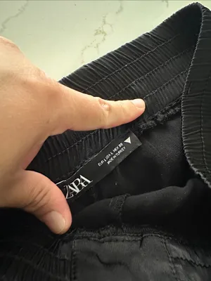 Zara pull on satin feeling black large shorts thumbnail 2