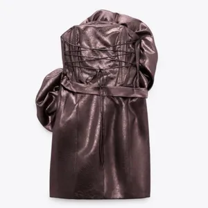 Zara Bloggers Fave Metallic Voluminous Flower Strapless Mini Dress Size Small thumbnail 5