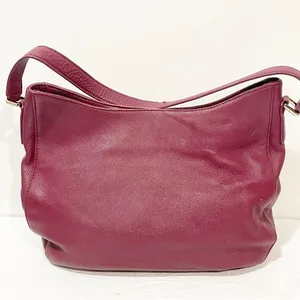 Tory Burch‎ Burgundy Mercer Slouchy Leather Hobo Bag thumbnail 8