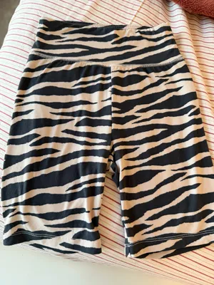 AE Zebra Print Biker Shorts Cream and Black thumbnail 1