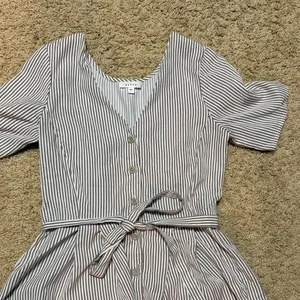 VETTA Black and White Striped Midi Dress thumbnail 3