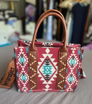 Wrangler Canvas Southwestern Print Tote Crossbody Small thumbnail 1