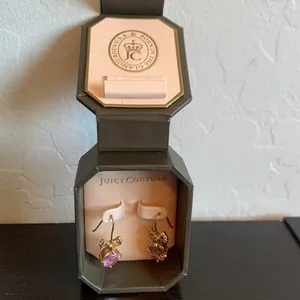 Juicy Couture Y2K Pink Glam Drop Bow Earrings thumbnail 2