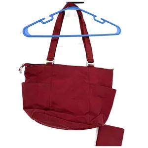 Baggallini Red Shoulder Tote Bag Yellow‎ Lined Multipocket Attached Coin Purse thumbnail 5