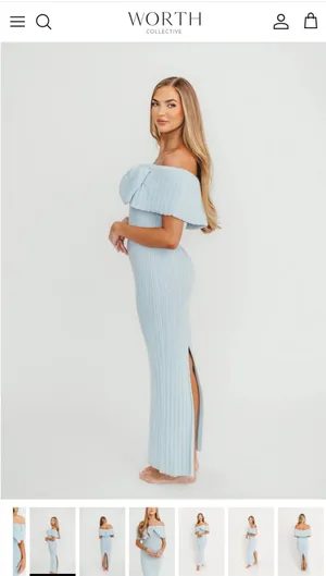 Aston Bow Front Maxi Sweater Dress in Ice Metal– Bump Friendly thumbnail 6