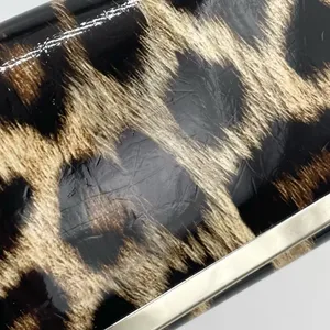 Women's Leopard Print Faux Patent Leather Organizational Foldover Wallet Clutch thumbnail 10