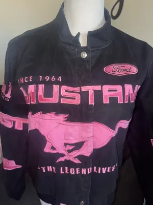 JH Design 1998 Pink Ford Mustang Racing Jacket Y2K rare HTF XLARGE Women’s thumbnail 2
