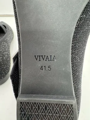 VIVAIA Black Shimmer Pointed Toe Mary Jane Flats Women’s Size 41.5 thumbnail 7