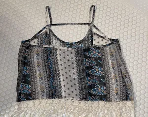 Floral Tank Top Black Size M thumbnail 2