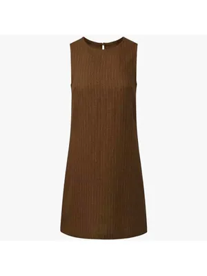 WeWoreWhat Stripe Linen Blend A-Line Muscle Mini Dress Brown NWT XS thumbnail 5
