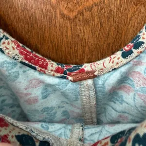 Free People sz M Ruffle Paisley Melanie Scoop Top Blouse Boho Feminine Cottage thumbnail 12