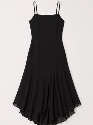 🌺 Urban Outfitters Black Slip Dress XS 0-2 Sheer Hem Layered Minimalist NWT thumbnail 4