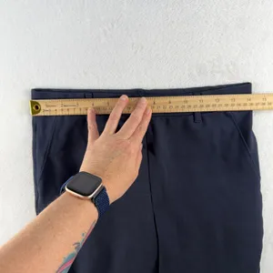Quince S Straight Leg Ultra-Stretch Ponte Pants Navy Blue Officecore High Rise thumbnail 8