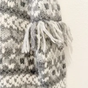LOVESHACKFANCY Alpaca Wool Heart Fringe Sleeve‎ Sweater Preppy Knit thumbnail 3