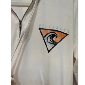 Billabong Womens Quarter Zip Hoodie White Graphic Nothing But Waves Surf S‎ thumbnail 11