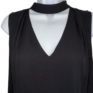 WHITE HOUSE BLACK MARKET‎ Black Sleeveless Choker Neck Shift Dress EUC Size 6 thumbnail 3