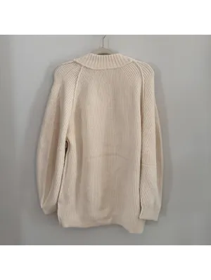 Free People Sunbeam Ribbed Oversized Sweater in Cream thumbnail 7