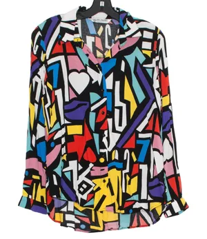Big Dart Top Vintage Abstract Pop Art Streetwear Retro 90s Statement Button 10 thumbnail 1