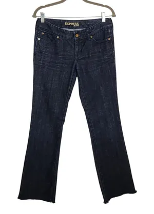 Express Dark Wash Stella Bootcut Jeans Size 6 Long thumbnail 1