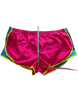 Derek Heart Neon Pink Blue Running Shorts XXL Built In Brief Y2K thumbnail 5