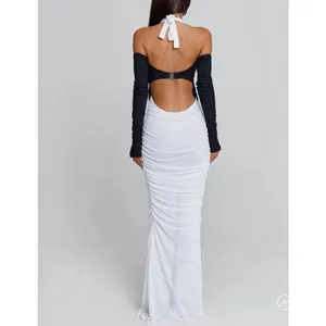 Outcast Maxi Dress Halter Tahiti Size S Black White thumbnail 7