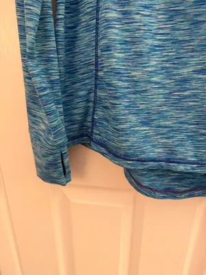 Xersion Blue Space Dye Quarter Zip Athletic Pullover Small thumbnail 4