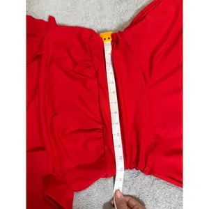 NWT OYS Size Medium Red Square Neck Mini Dress Shirt‎ Sleeve Formal Fit Flare thumbnail 6