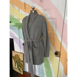 Skims Cozy Knit Robe Cardigan & Tank Set S/M Gray Lounge thumbnail 6