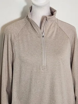 Danskin Heather Brown Quarter Zip Pullover Size Medium thumbnail 2