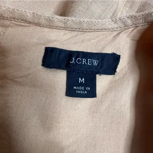 J. Crew Button-back linen shift dress tan brown‎ Sz M thumbnail 8