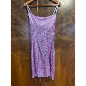 BCBG MAX AZRIA Sequin Cowl Mini Slip Dress PARTY Size L Large Lavender NWT thumbnail 3