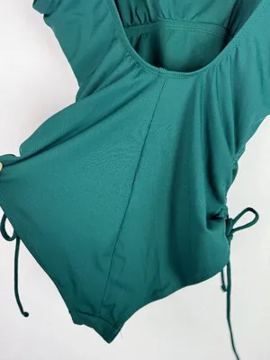NWT Shade & Shore Ribbed Adjustable Medium Coverage One Piece Swimsuit Small S thumbnail 6