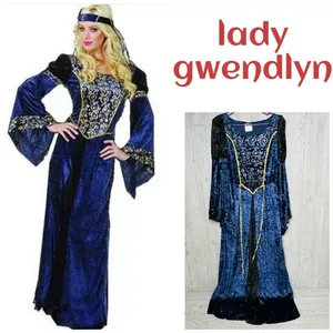 Lady gwendlyn blue renaissance dress Halloween costume cosplay ren fair 8-10 thumbnail 2