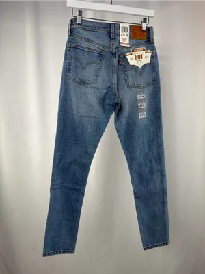 NWT Levis 501 Skinny Light Distress‎ Jeans in Blue Size 27 x 30 thumbnail 4