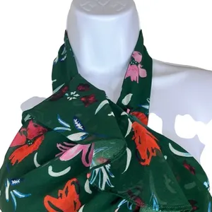 C/MEO Collective Elude Midi Dress Green Floral Front Ruffles‎ Halter Neck XS thumbnail 3