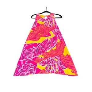 Manuheali'i Hawaii Pink Orange Abstract Print Swing Dress Small Sleeveless Mini thumbnail 7